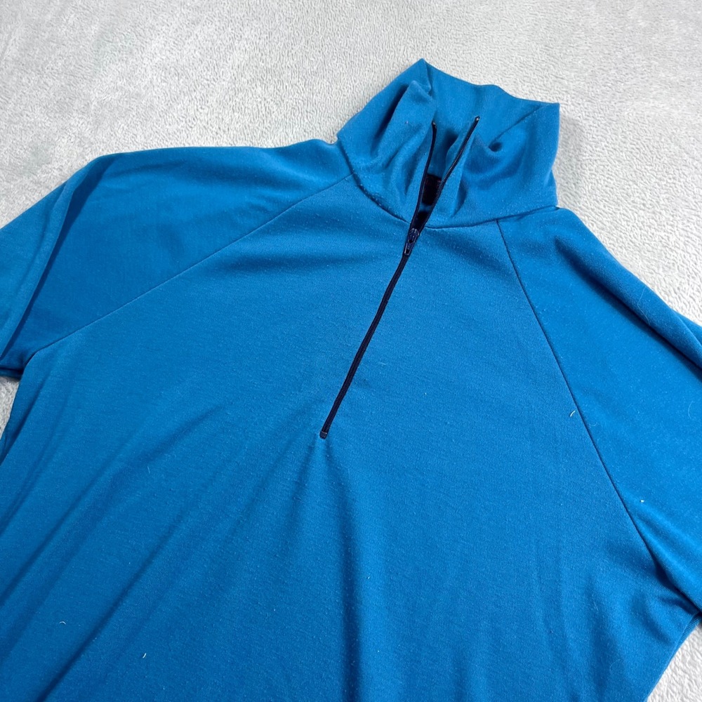 Patagonia Capilene Mens Large Blue Vintage Quarter Zip Pullover Base Layer USA